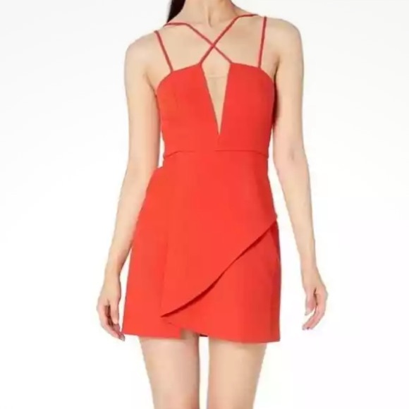 BCBGMAXAZRIA Linzee Curry Red Mini Dress - Picture 3 of 3